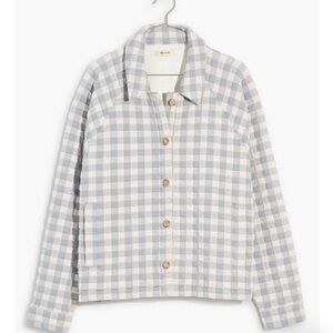 madewell baby blue gingham quilted jacket 🩵🤍